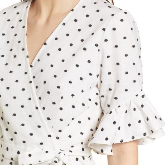 WAYF | Polka Dot Wrap Top Ruffle Sleeve - Picture 3 of 12
